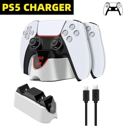 Charging Station For PlayStation 5 Dual Fast Charger LED Indicator Controller Charging Stand Cradle Dock Station For PS5 Gamepad