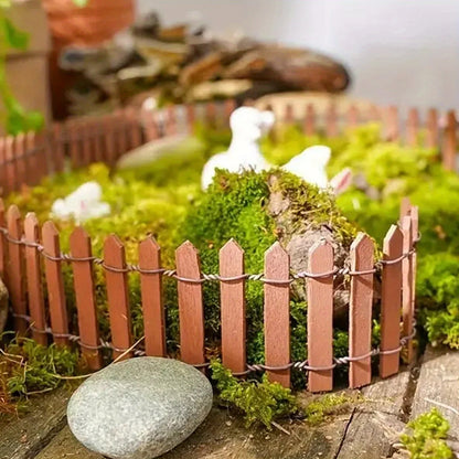 1pcs Mini Wooden Fence for Fairy Gardens and Flower Pot Embellishments - Durable Home & Garden Decor, Perfect for Christmas