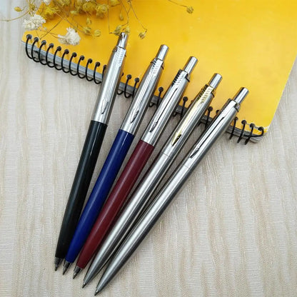 Caneta esferográfica de metal estilo de imprensa comercial canetas de presente comerciais para escola escritório núcleo solvente caneta esferográfica automática tinta preta