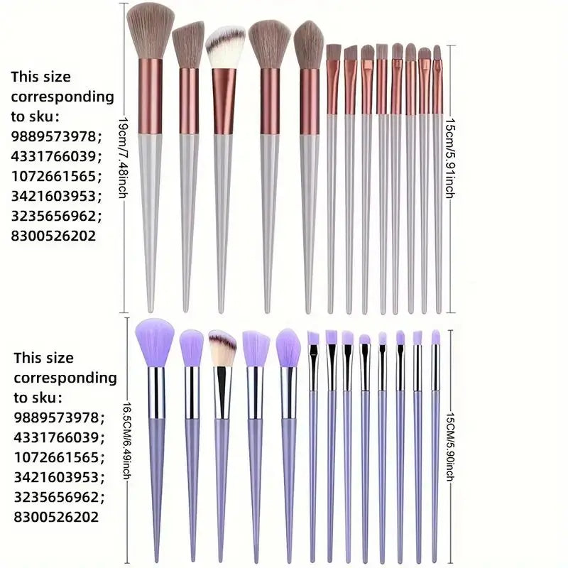 13pcs Premium Synthetic Nylon Bristle Makeup Brush Set - Soft, Gentle, and Cruelty-Free for Flawless Foundation, Blush, Powder,