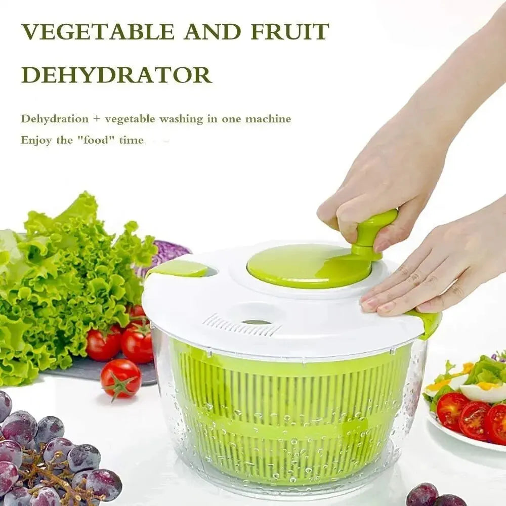 1pc Salad Spinner Dryer Vegetable Fruit Food Dehydrator Quick Drying Multifunctio Manual Kitchen Household Vegetable Dehydrato