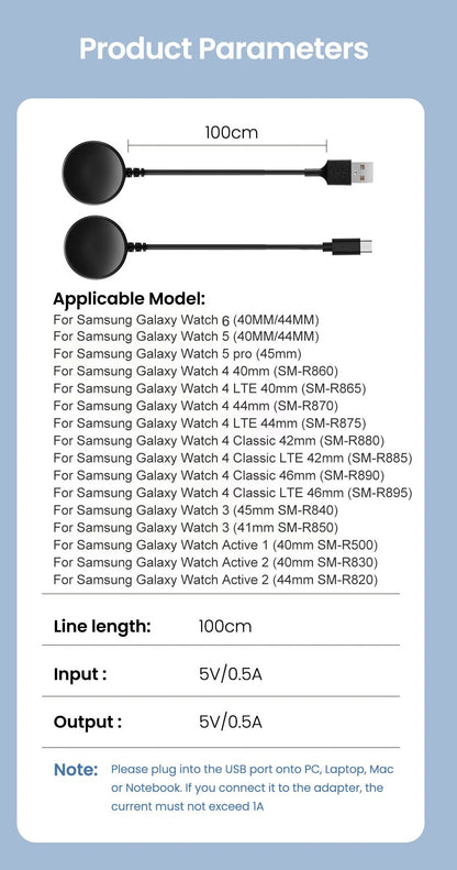 Magnetic Charger for Samsung Galaxy Watch 6 5 Pro Fast Charging USB C For Samsung Watch 6 5 4 3 2 1 Universal Charging