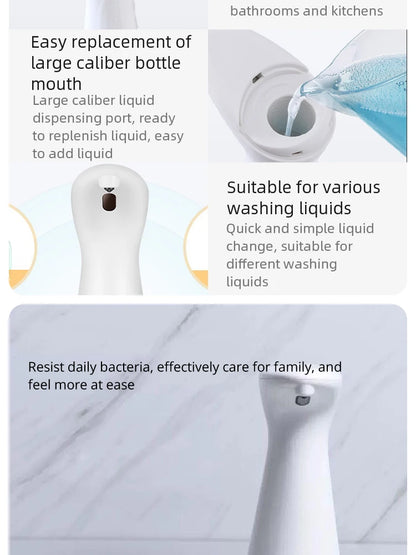 Automatic Sensor Soap Dispenser White High Quality Abs Waterproof Hand Soap Sensor Bathroom Smart Wash Handpiece