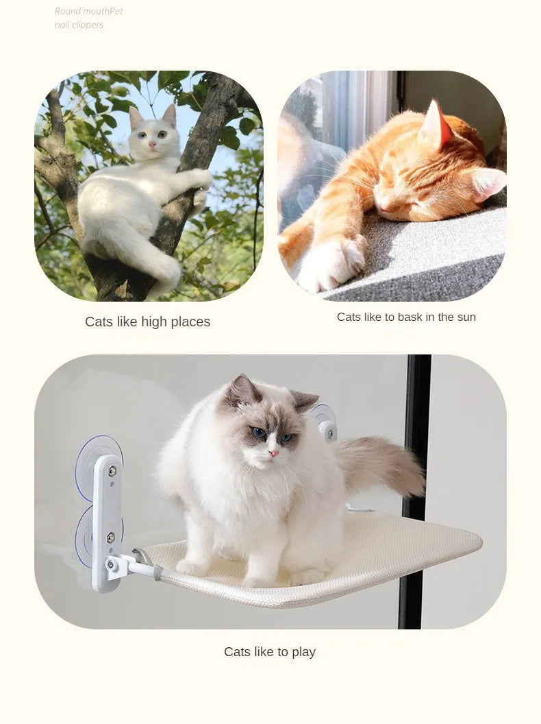 1 Pcs Foldable Cat Hammock Window Breathable Cloth Windowsill Cat Bed Capacity of 10KG Cat Litter Cat Accessories Cat Supplies