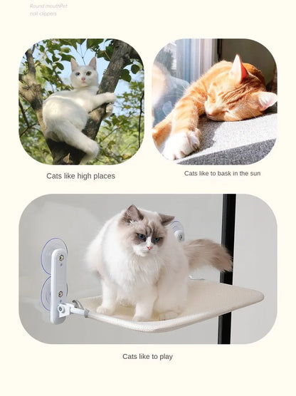 1 Pcs Foldable Cat Hammock Window Breathable Cloth Windowsill Cat Bed Capacity of 10KG Cat Litter Cat Accessories Cat Supplies