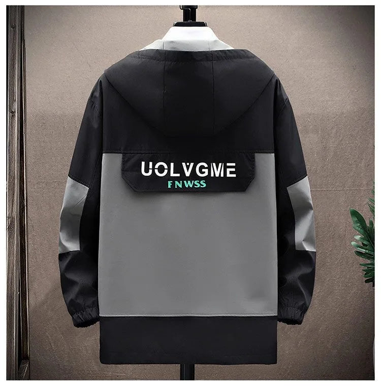 2024 Spring and Autumn New Fashion Trend Printed Hooded Coat Men's Casual Relaxed Comfortable Waterproof Plus-Size Jacket M-4XL