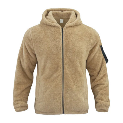 American Heavy Coat Male Autumn Winter Double-sided Fleece Warm Jacket Casual Sports Hooded Coat Spot Sales