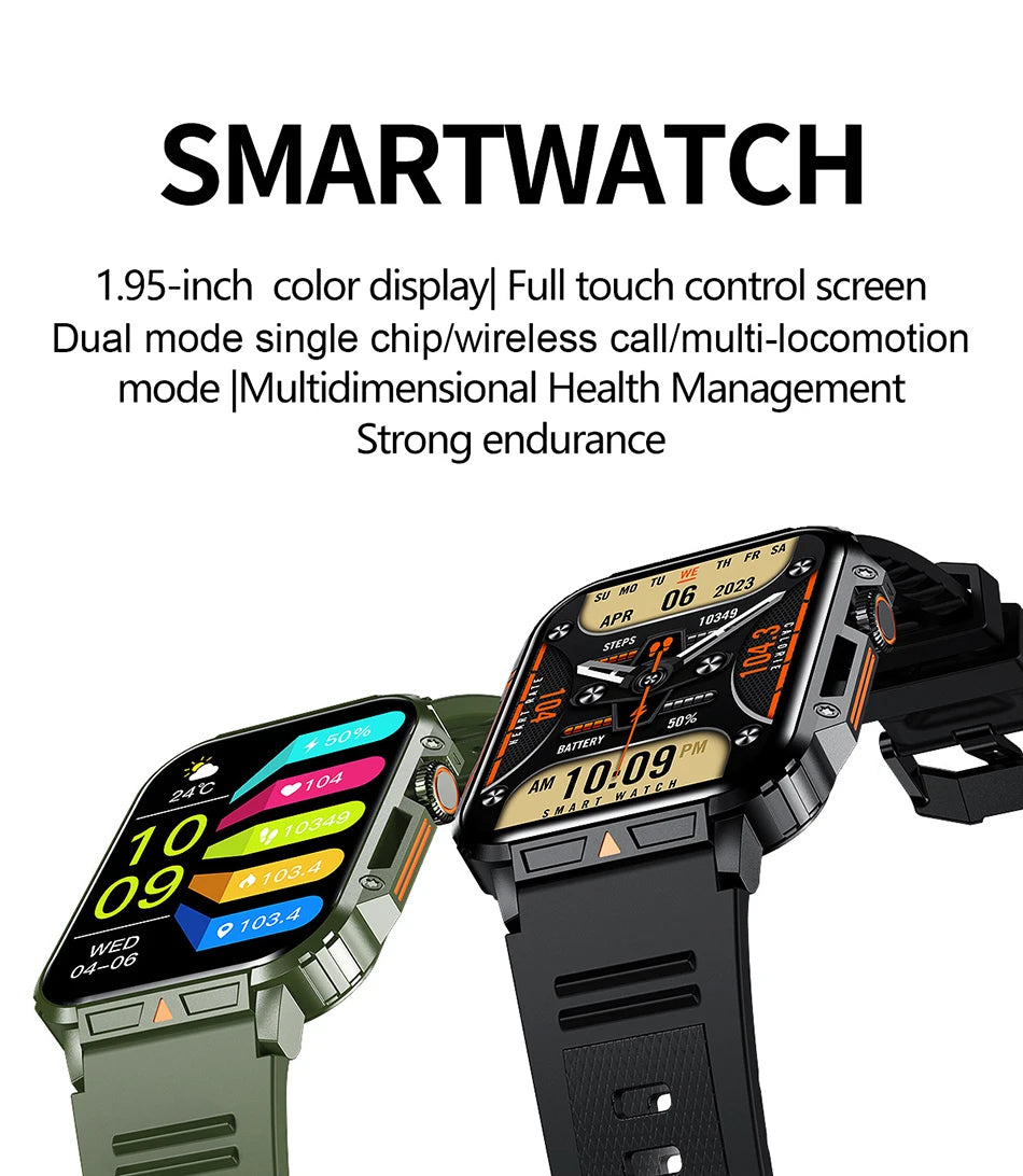 LIGE Smartwatch 1.95 Inch Screen Health Monitoring Watches IP68 Waterproof Sport Fitness Smart Watch For Men Women Reloj Hombre