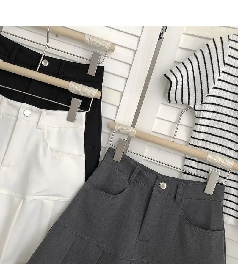 Pleated Skirts Women High Waist Korean Style Summer Solid All-match College Temperament Ulzzang Fashion Mini Sweet Ins Casual