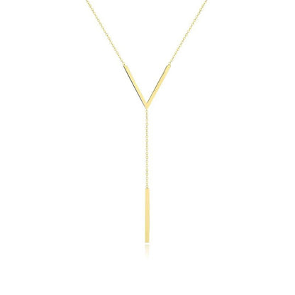 SUMENG New V-shaped Long Sexy Clavicle Gold Colour Chain Necklace Choker for Women 2024 Fashion Jewelry Party Gifts