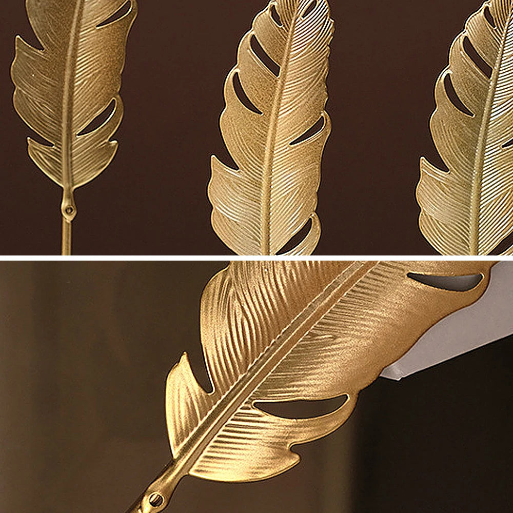 Nordic Gold Ginkgo Leaf Crafts Folhas Escultura Luxo Sala de estar Decoração Acessórios Decoração para casa Escritório Desktop Ornamentos