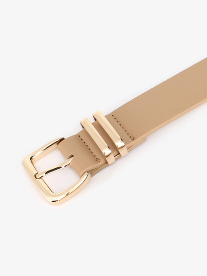 1pcs Women Student Teenager Leather Belts for Jeans Pants Fashion Gold Buckle Ladies Dress Belt