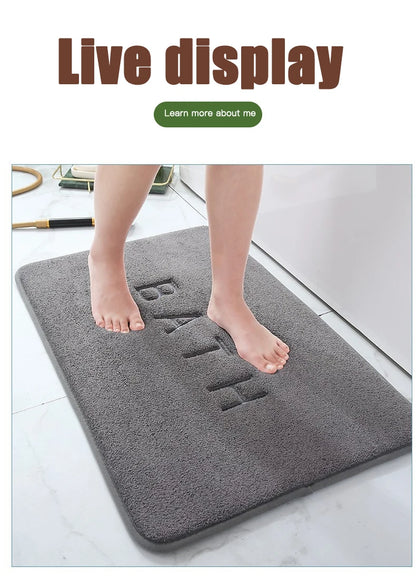 Anti Slip Mat Faux Cashmere Memory Foam Carpet Coral Fleece Super Absorbent Floor Mat Kitchen Living Room Bathroom