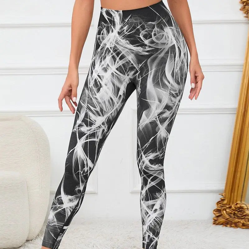 Tie Dye Seamless Leggings Women for Gym Yoga Pants Push Up Workout Sports Leggings  High Waist Tights Ladies Fitness Clothing