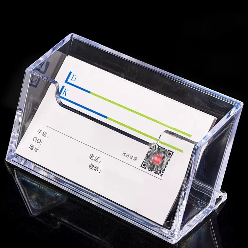 Transparent Business Card Holder Acrylic Display Stand Box Desk Storage Shelf Plastic Desktop Place Card Holder Office Supplies