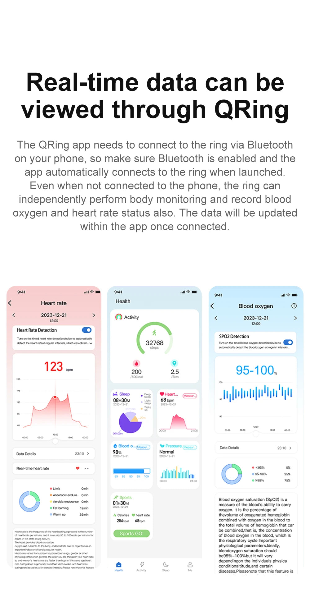 COLMI-R02 Smart Ring with Charging Case for Men Women, Battery Life, 39 Days, Health Monitor, 5ATM Waterproof, Multi-sport Mode