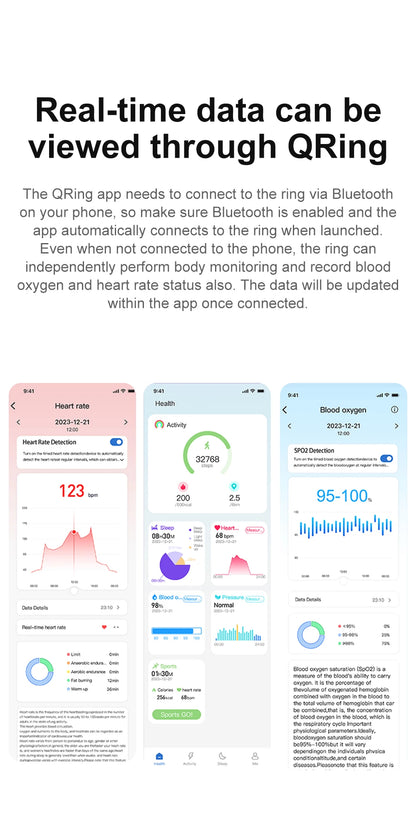 COLMI-R02 Smart Ring with Charging Case for Men Women, Battery Life, 39 Days, Health Monitor, 5ATM Waterproof, Multi-sport Mode