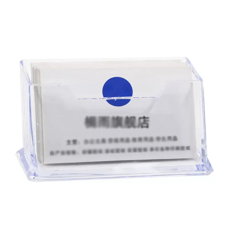 Transparent Business Card Holder Acrylic Display Stand Box Desk Storage Shelf Plastic Desktop Place Card Holder Office Supplies