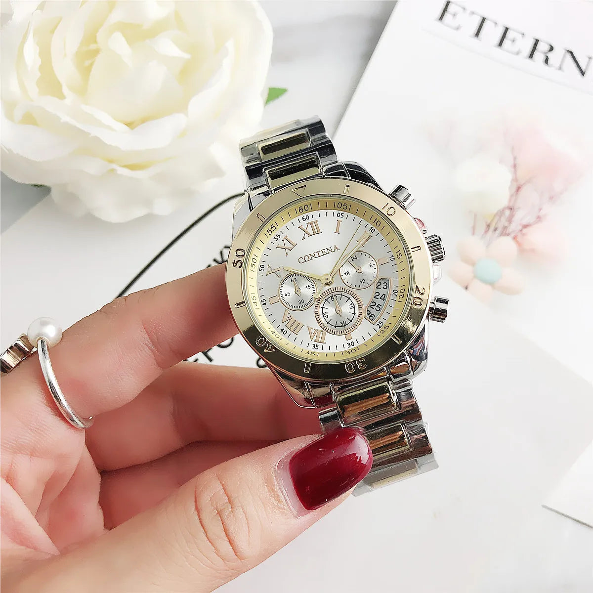 CONTENA 2023 Top Brand Luxury Watches for Women Fashion Creative Steel Bracelet Women's Watches Ladies Quartz Watch Reloj Mujer