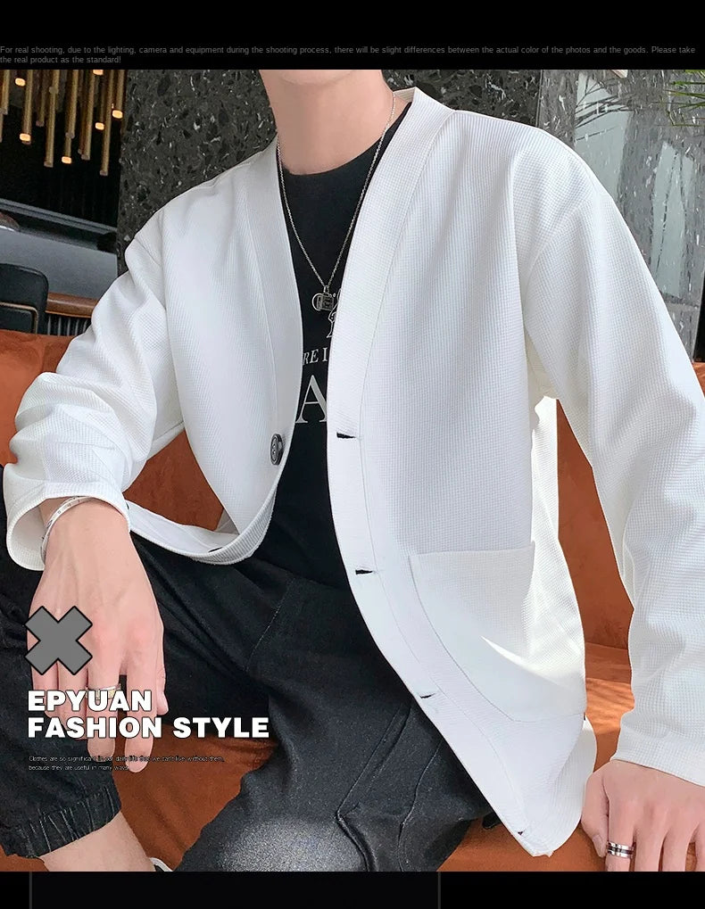 2023 Men's Jacket Summer Ice Silk Quick Drying Jacket High-End Business Casual Waistcoat Solid Color All-In-One Trench Coat 5XL