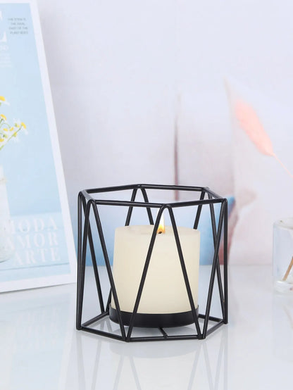 1pc Creative Nordic Iron Art Geometric Candlestick Indoor Decoration Aromatherapy Candle Holder Romantic Table Decoration