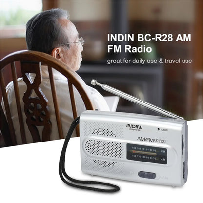 BC-R28 AM FM Radio Telescopic Antenna Radio Speaker Battery Operated Portable Radio Best Reception For Elder Home