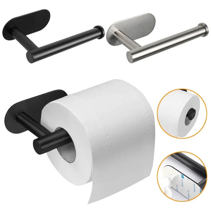 No Drilling Toilet Paper Holder SUS304 Stainless Steel Self Adhesive Wall Mount Tissue Towel Roll Dispenser for Bathroom Kitchen