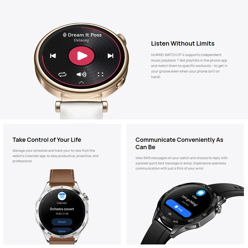 Huawei Watch GT4 Smart Watch Blood Oxygen Monitor Smartwatch Phone Call Heart Rate GPS Tracker Watch