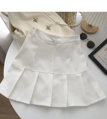 Pleated Skirts Women High Waist Korean Style Summer Solid All-match College Temperament Ulzzang Fashion Mini Sweet Ins Casual