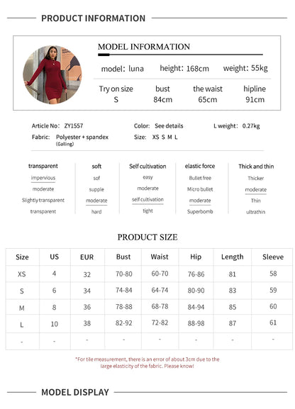 Long Sleeve Slim Bodycon Mini Dress Women Turtleneck Pleated Party Ruched Short Evening Club Outfit Soild Color