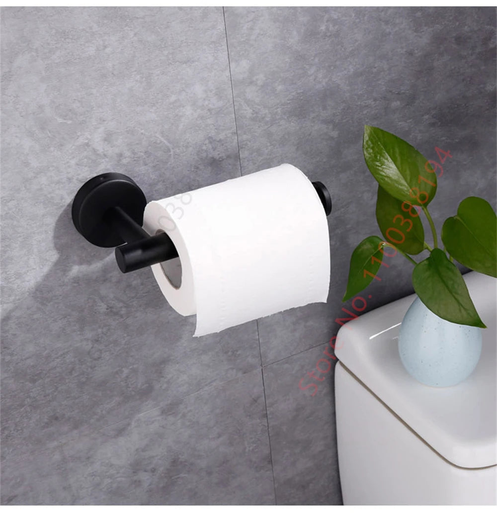 Adhesive Toilet Paper Holder Wall Mount For Bathroom Kitchen Silver Gold Black Towel Storage Stand Stainless Steel Tissue Rack