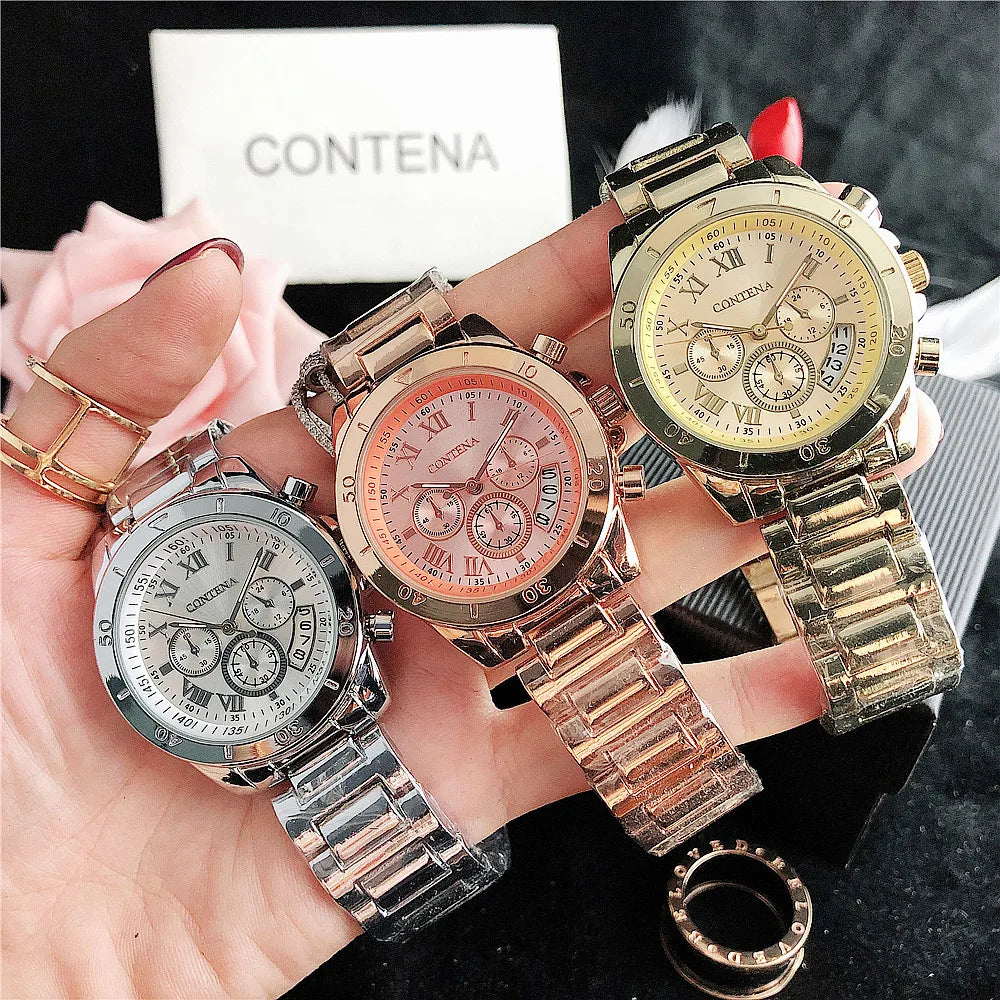 CONTENA 2023 Top Brand Luxury Watches for Women Fashion Creative Steel Bracelet Women's Watches Ladies Quartz Watch Reloj Mujer