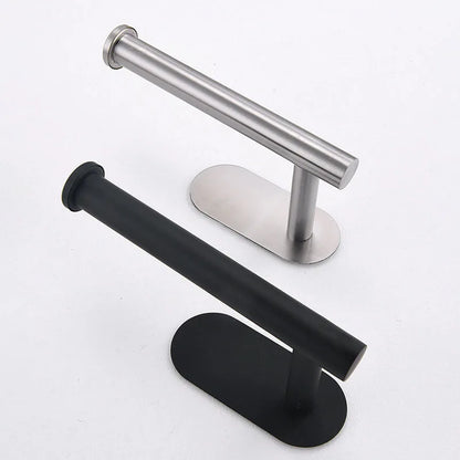 black Toilet Roll Paper Towel Toilet wall Holder Stainless Steel Organizers holder bathroom Self Adhesive Punch-Free Rack Tissue