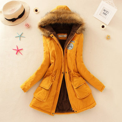 2023 New Autumn Winter Women Cotton Jacket Padded Casual Slim Coat Emboridery Hooded Parkas Wadded Warm Overcoat