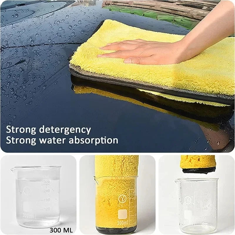 Car Body Cleaning Wipe Rag Water Absorption Drying Cloth Car Microfiber Washing Towels Soft  Double Layer Thicken