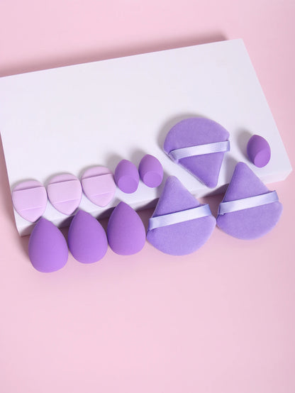 12-Piece All-Purpose Makeup Sponge Set, Made of 3 loose Powder Puffs, 3 Mini Air Cushion Puffs, 3 Beauty Eggs and 3 Mini Beauty