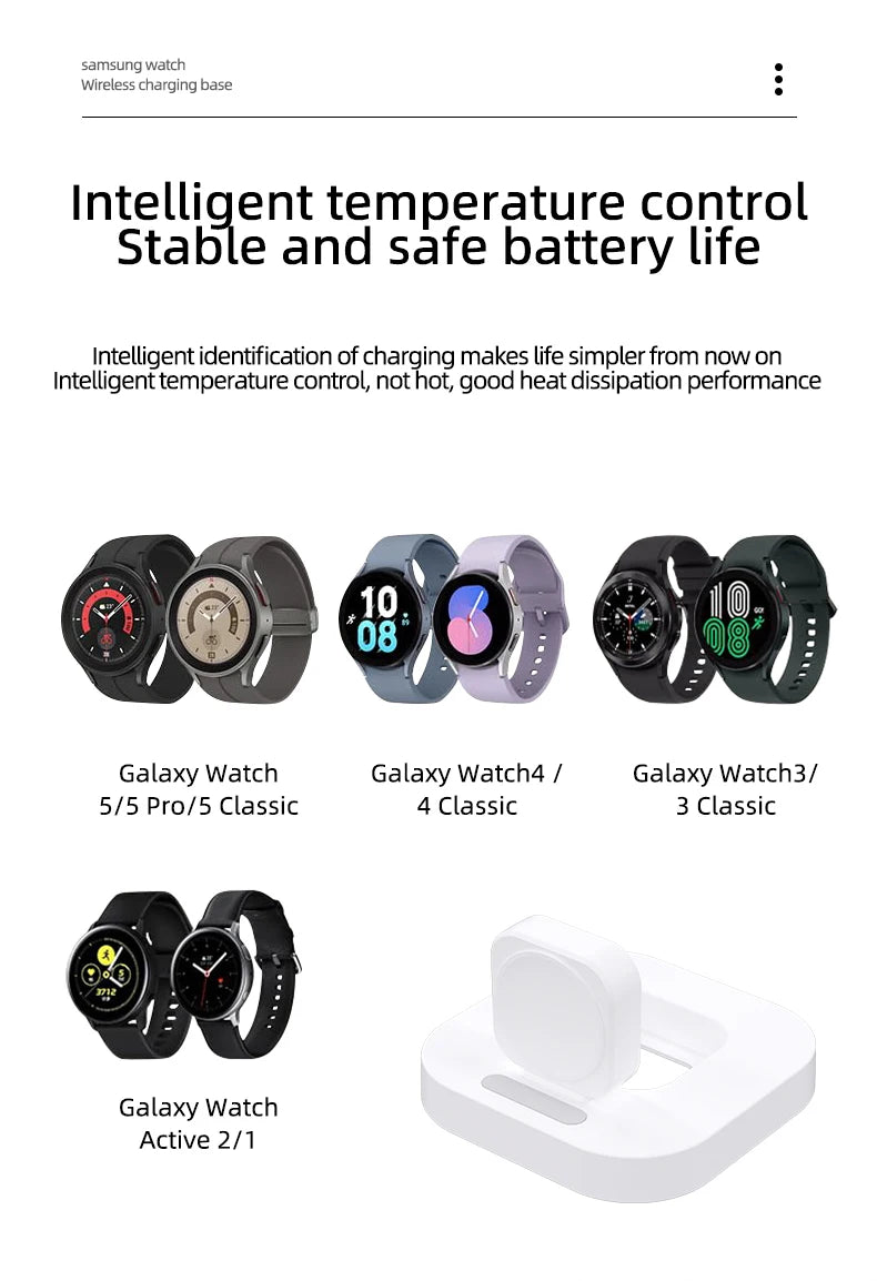 Watch Wireless Charger Stand For Samsung Galaxy Watch 6 5 4 3 Pro 45/40/44mm Active 2 Classic Type C Fast Charging Dock Station