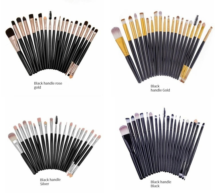 20 PCS Makeup Brush Set Eye Shadow Brush Set Foundation Brush Beauty Tools Super Soft Man-made Fibers Full Set