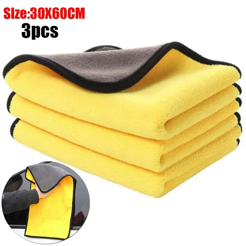 Car Body Cleaning Wipe Rag Water Absorption Drying Cloth Car Microfiber Washing Towels Soft  Double Layer Thicken