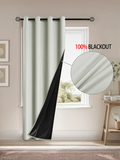 1pc Blackout Curtain with Coated Insulated Lining, Ideal for Living Room, Bedroom, Kitchen, Bathroom, Home Decor, Room Decor