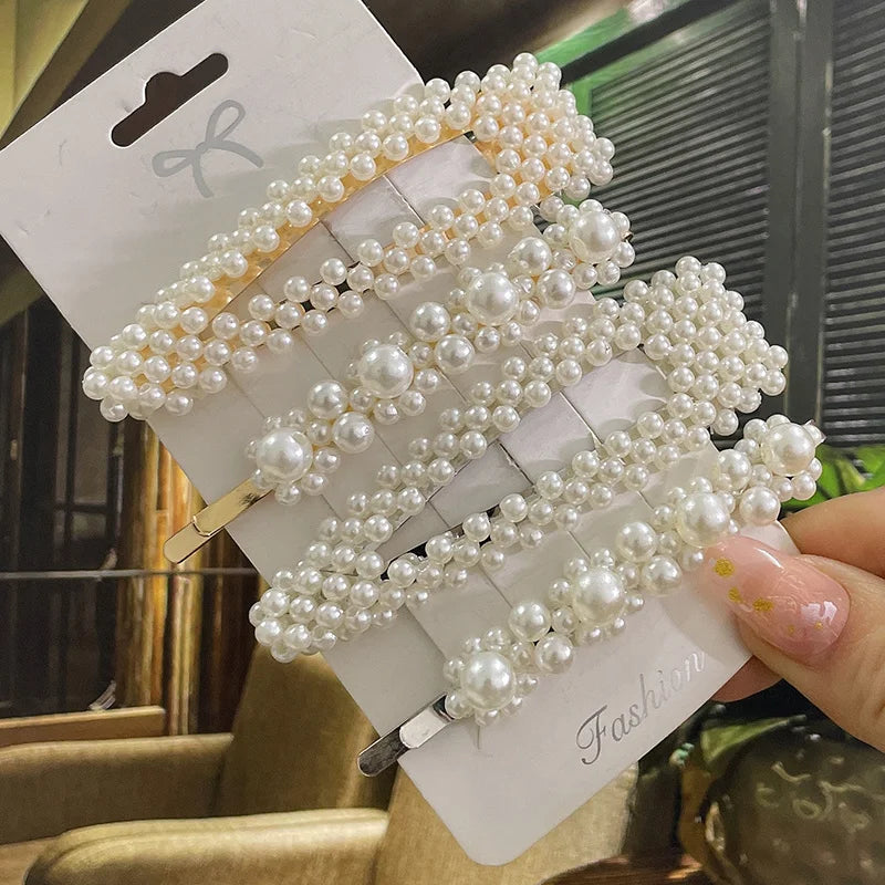 Simulated Pearl Hair Clips For Women Korean Women Hairpins Girl Geometric Hair Barrettes Fashion Hairgrip Hair Accessories