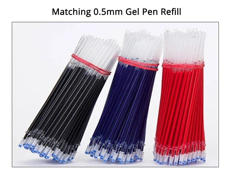 10 Pcs/Set Gel Pens 0.5mm Bullet Tip Ballpoint Pens Black/Blue/Red Ink School Stationery Writing Supplies office accessories