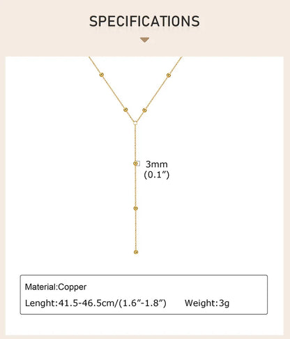 Gold Plated Lariat Necklace for Women, Double Laryered Long Chain Drop Pendant Choker Necklaces Fashion Gifts