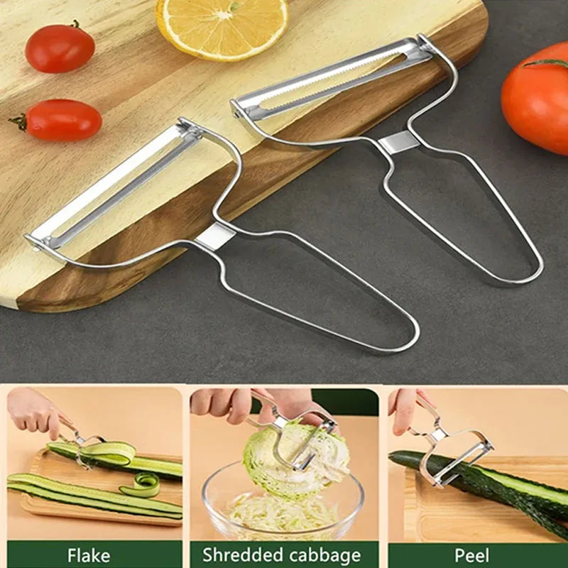 1PC/Peeler Vegetables Fruit Stainless Steel Knife Cabbage Graters Salad Potato Slicer Kitchen Accessories Cooking Tools Wide Mou