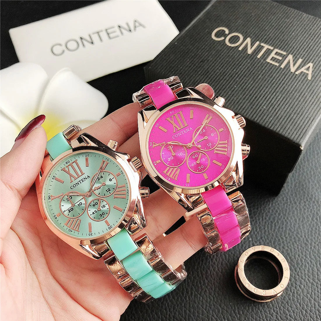 CONTENA 2023 Top Brand Luxury Watches for Women Fashion Creative Steel Bracelet Women's Watches Ladies Quartz Watch Reloj Mujer