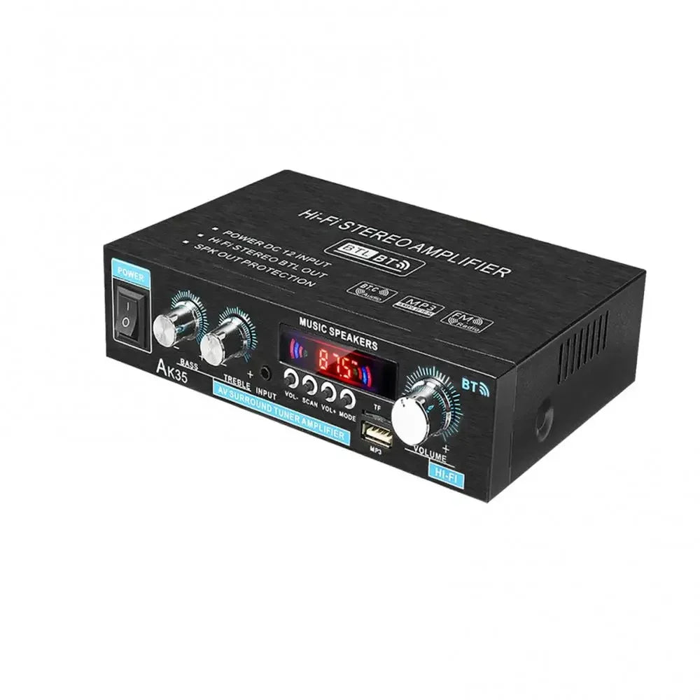 HiFi Digital AK35 Bluetooth Amplifiers MP3 Channel 2.0 Sound AMP Support 110V-240V for Home Car FM USB Remote Control