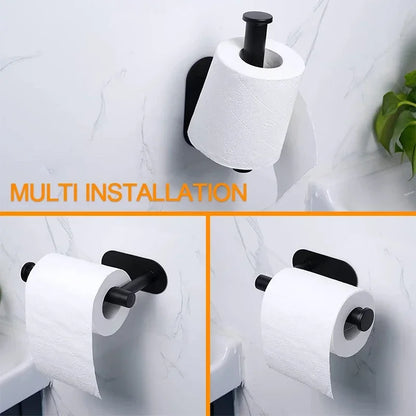 No Drilling Toilet Paper Holder SUS304 Stainless Steel Self Adhesive Wall Mount Tissue Towel Roll Dispenser for Bathroom Kitchen