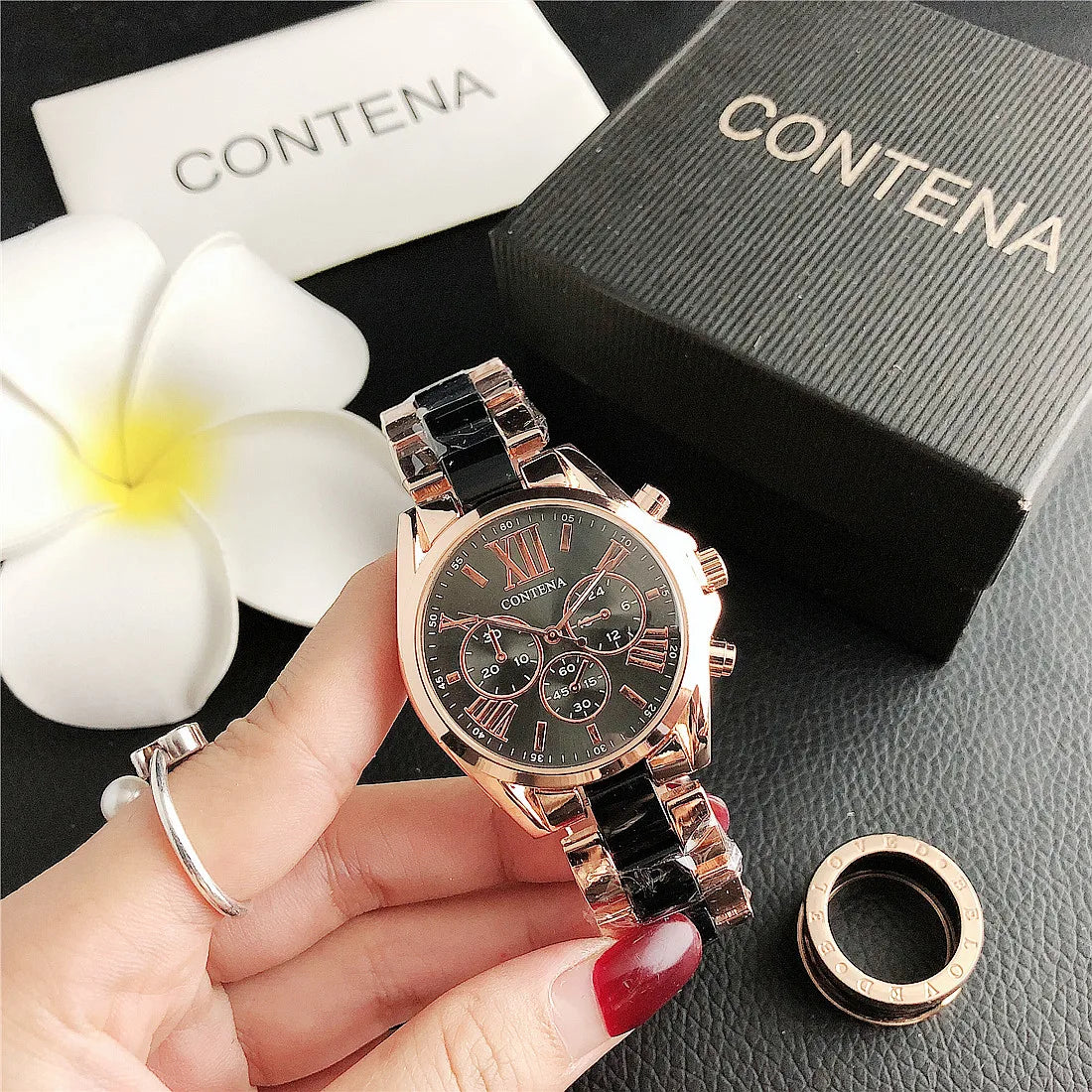 CONTENA 2023 Top Brand Luxury Watches for Women Fashion Creative Steel Bracelet Women's Watches Ladies Quartz Watch Reloj Mujer