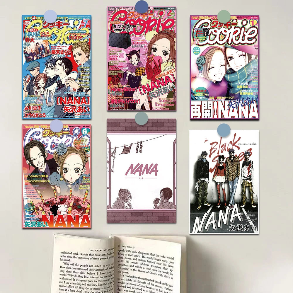 10 PCS Hot Anime Nana Poster Sticker Harajuku Nostalgia Gift Wall Coffee Laptop Luggage Skateboard For Living Kids Room Card