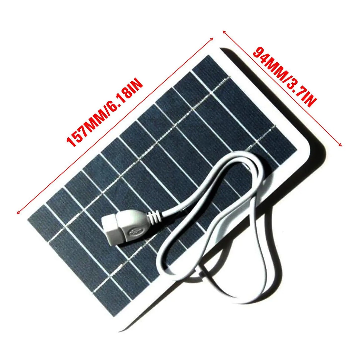 Portable Solar Panel 5V 2W Solar Plate with USB Safe Charge Stabilize Battery Charger for Power Bank Phone Outdoor Camping Home